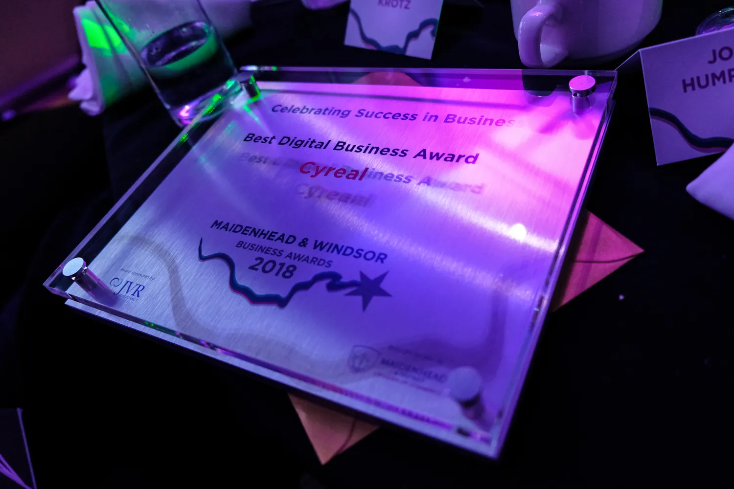 Winners trophy at Maidenhead and Windsor Business Awards